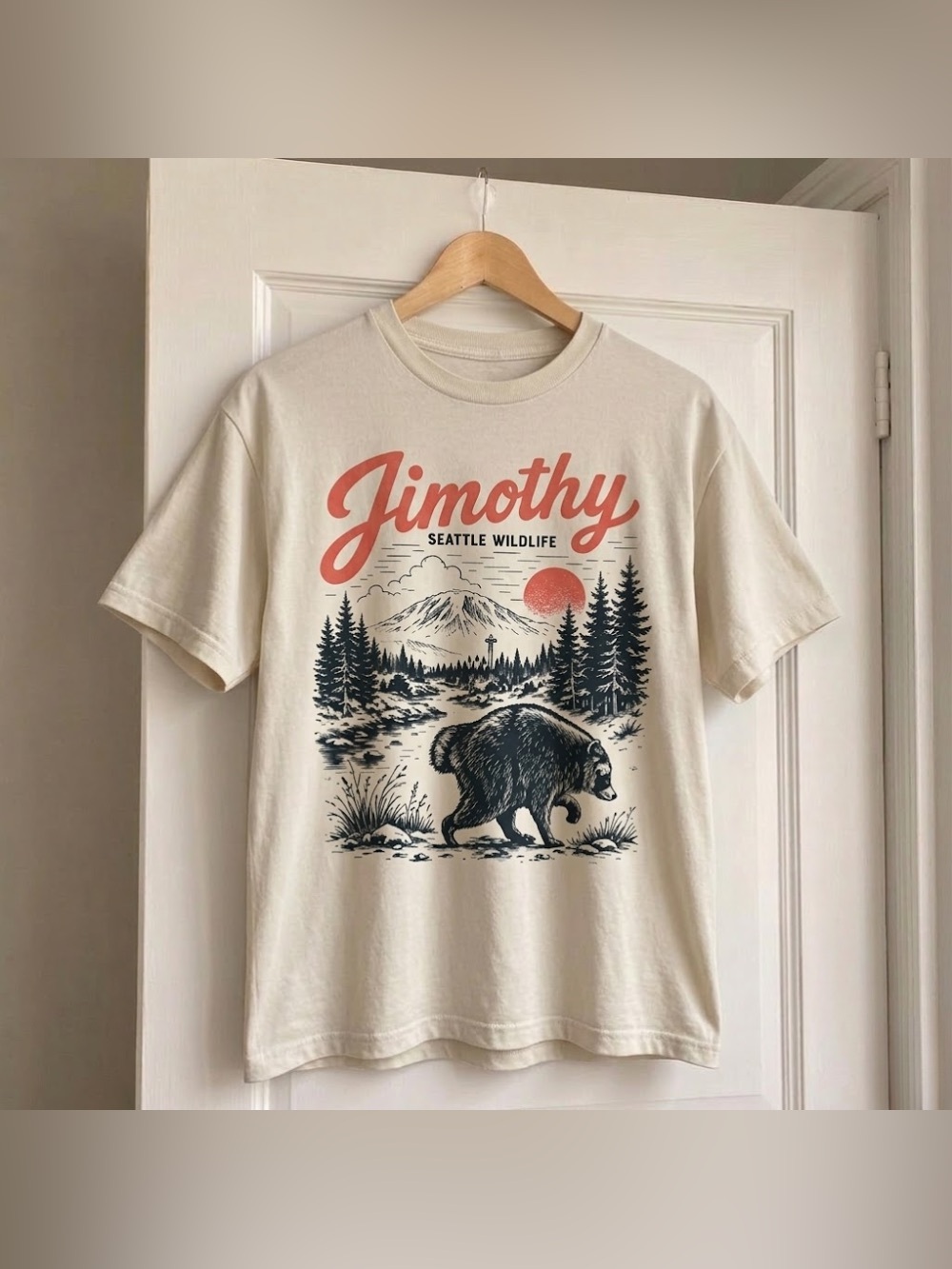 Jimothy Seattle Wildlife Bear Mountain Off White Outdoors Graphic Tee